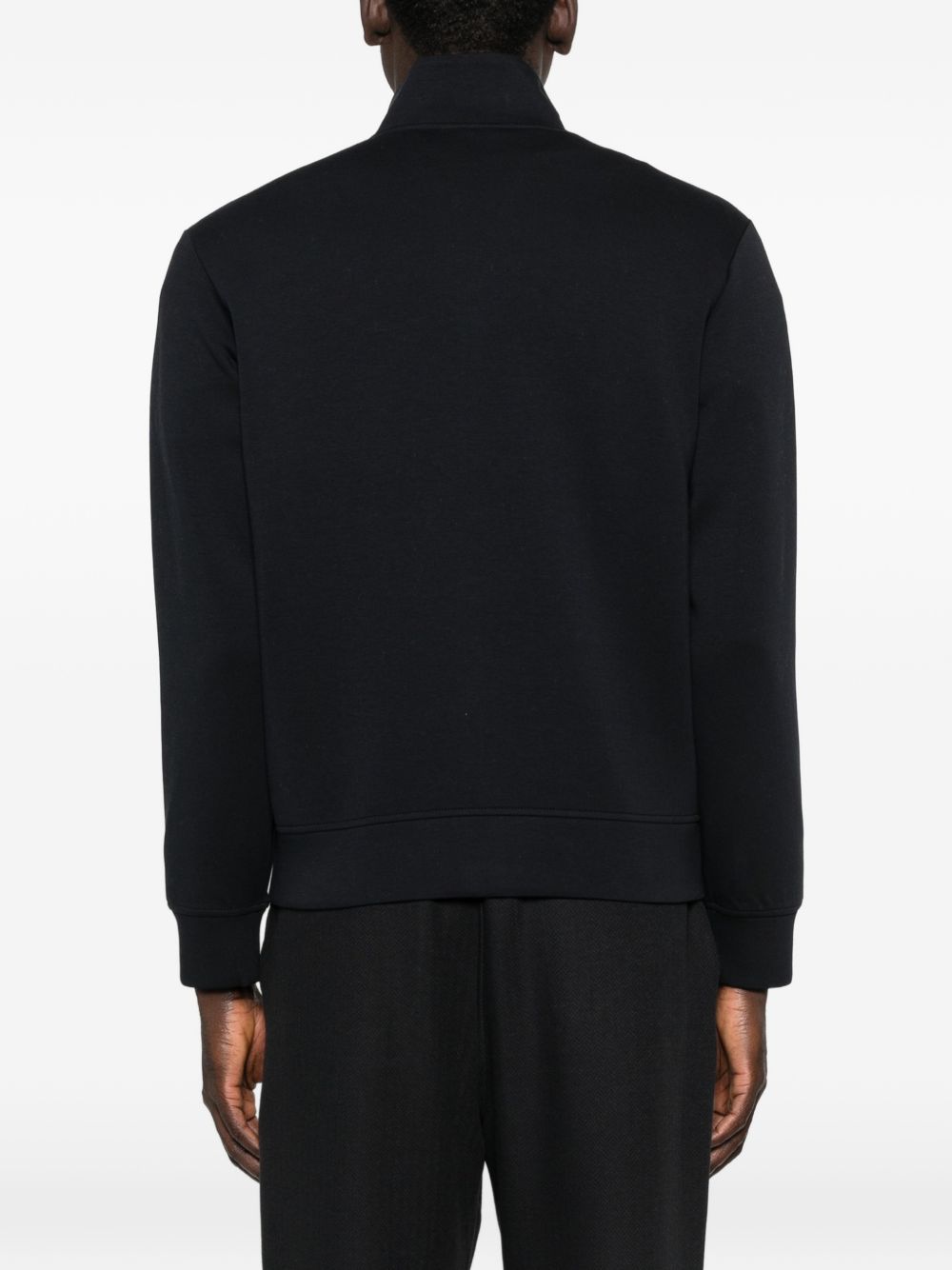 Emporio Armani Full-Zip Sweater Micro Eagle Blauw Topwear Emporio Armani