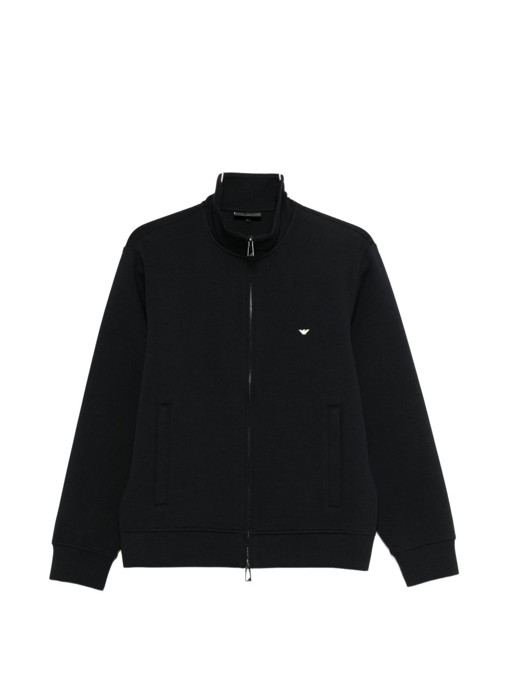 Emporio Armani Full-Zip Sweater met Micro Eagle Donkerblauw Topwear Emporio Armani