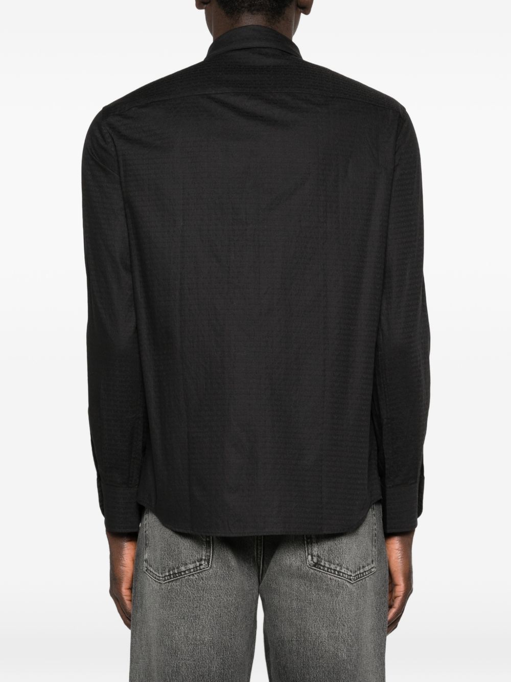 Emporio Armani Overhemd met Logojacquard Zwart-thumbmail-3