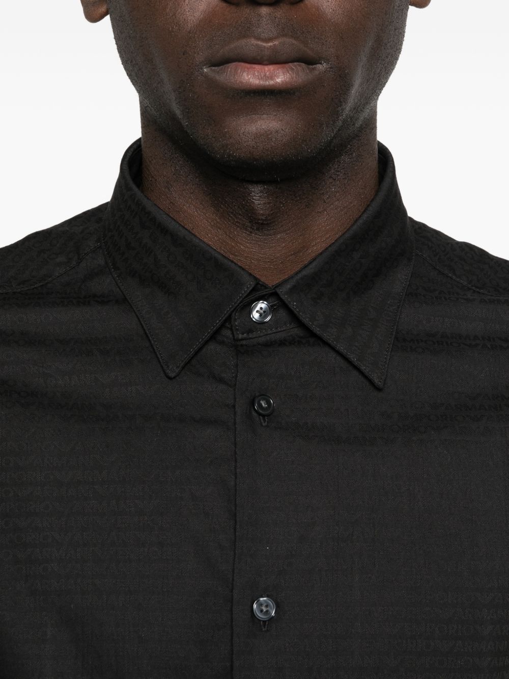 Emporio Armani Overhemd met Logojacquard Zwart-thumbmail-5