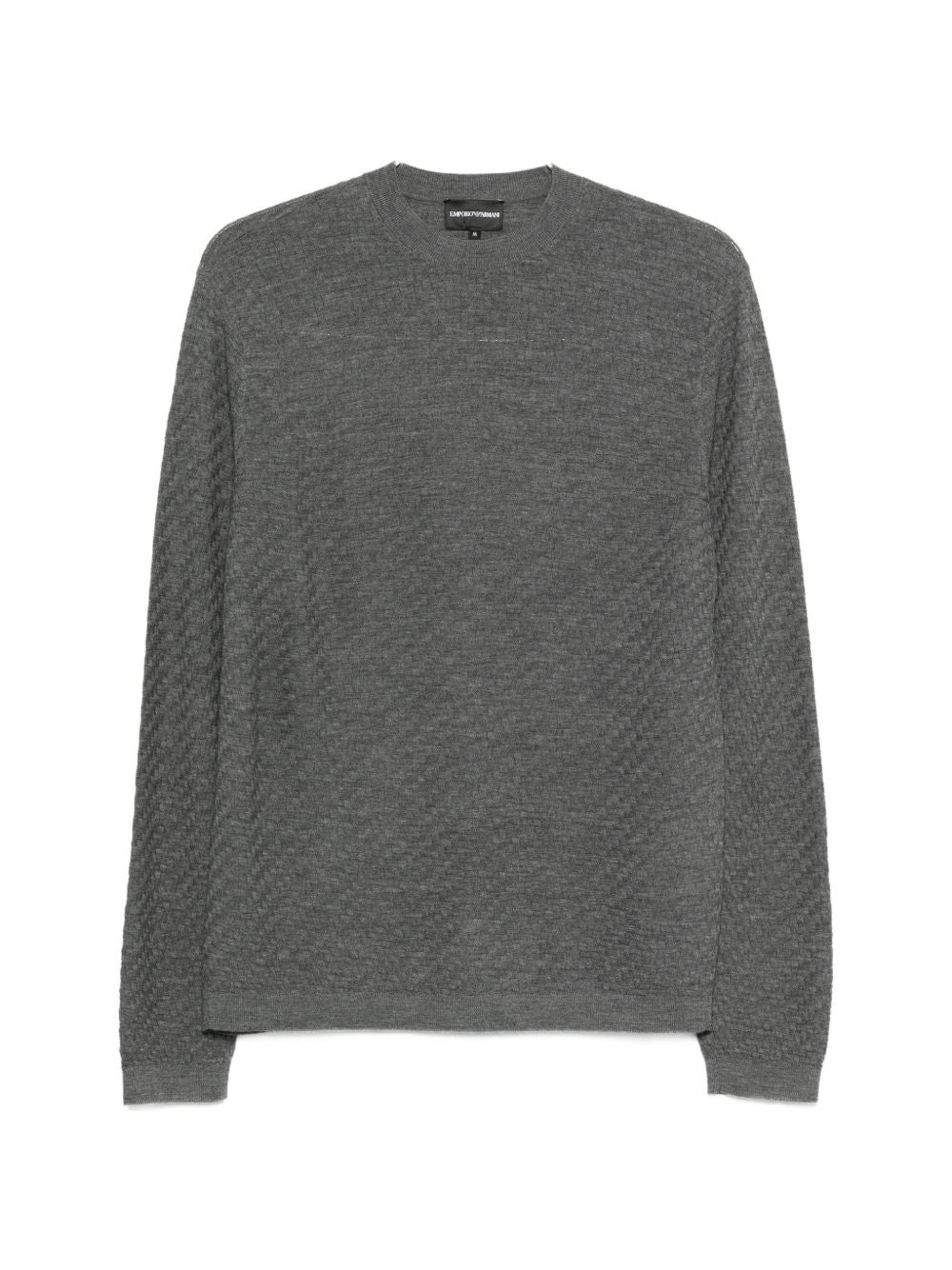 Emporio Armani Gebreide Virgin Wool Crew Neck Pullover Grijs