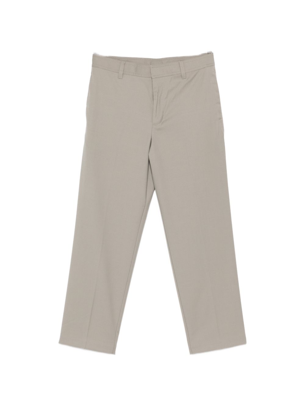 Emporio Armani Licht Getextureerde Visgraat Wollen Pantalon Beige Trousers Emporio Armani
