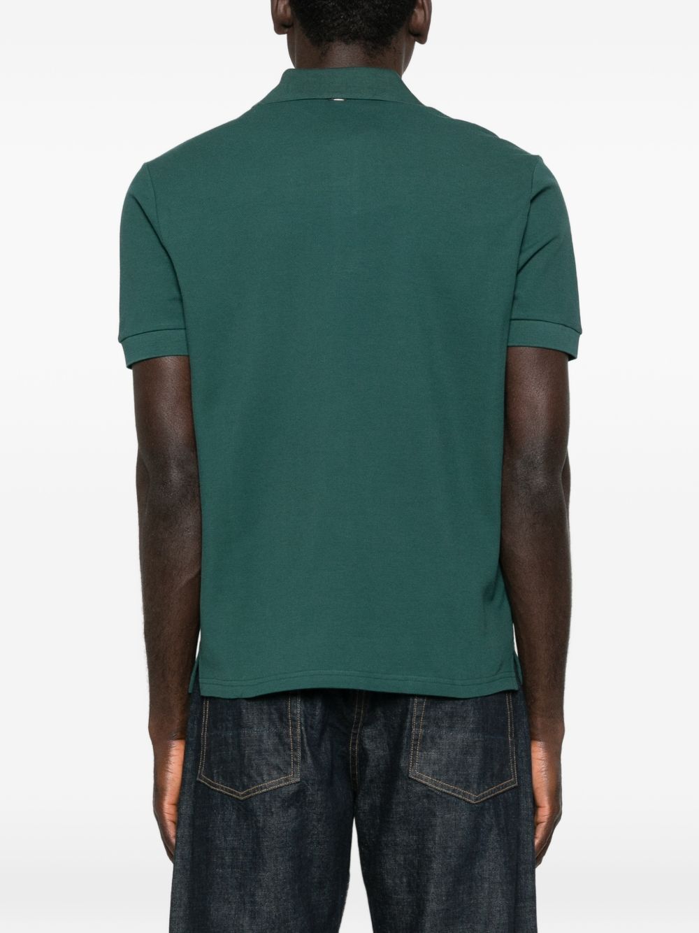 Herno Jersey Knit Effect Polo Militair Groen - zijaanzicht regular fit