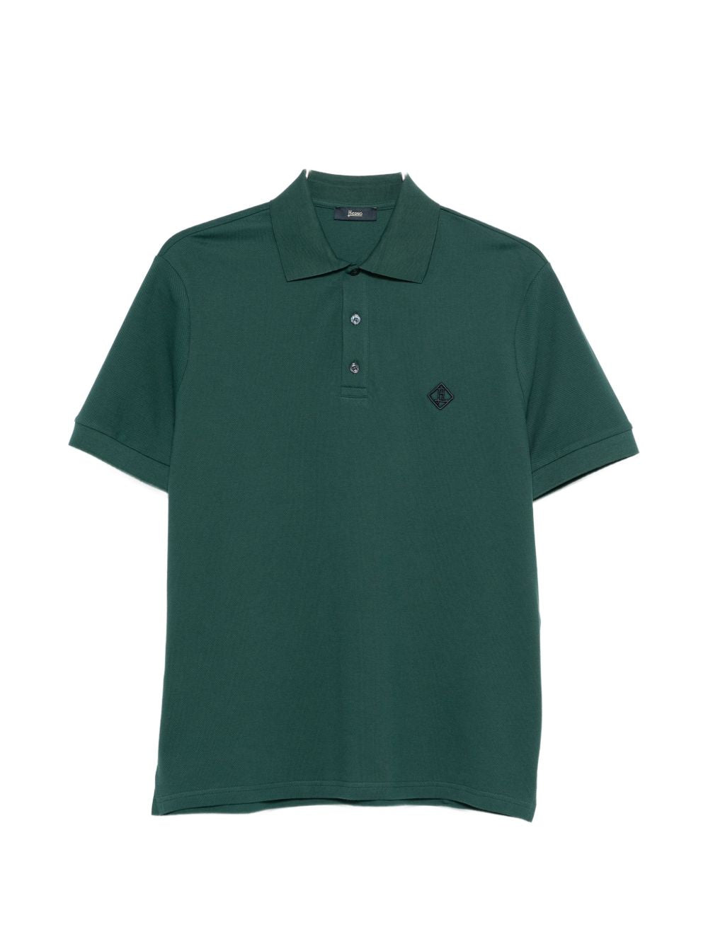 Herno Jersey Knit Effect Polo Militair Groen Poloshirt HERNO