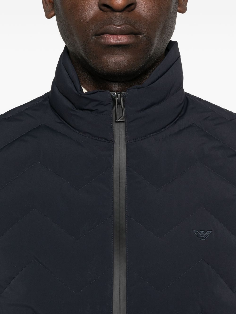 Emporio Armani Essential Chevron Gequilte Bodywarmer Donkerblauw-thumbmail-3