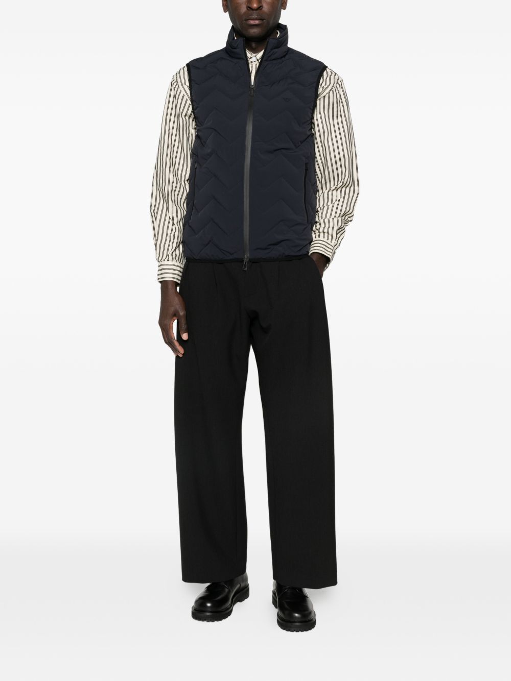 Emporio Armani Essential Chevron Gequilte Bodywarmer Donkerblauw-thumbmail-5