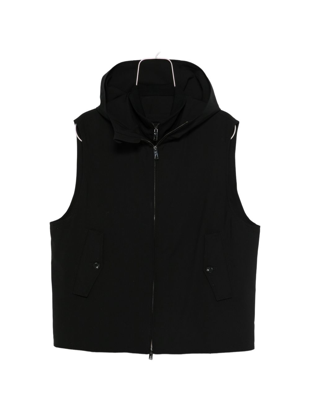 Emporio Armani E.Armani Exclusive Wollen Gilet met Capuchon Zwart Vests Emporio Armani