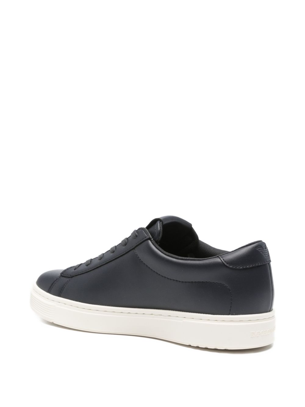 Emporio Armani Leren Veterschoenen Sneakers Donkerblauw-thumbmail-3