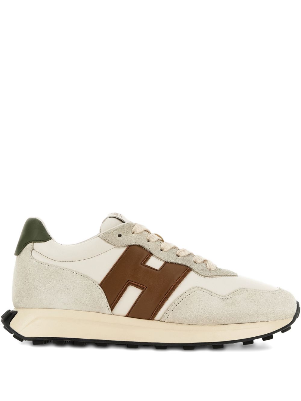 Hogan H601 Sneakers met Kalfssuede en Technisch Stof Beige Sneakers Hogan