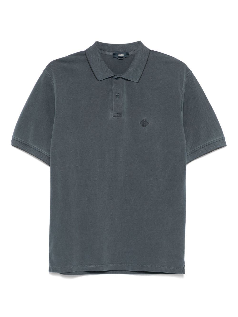 Herno Jersey Knit Effect Polo Blauwgrijs Poloshirt HERNO