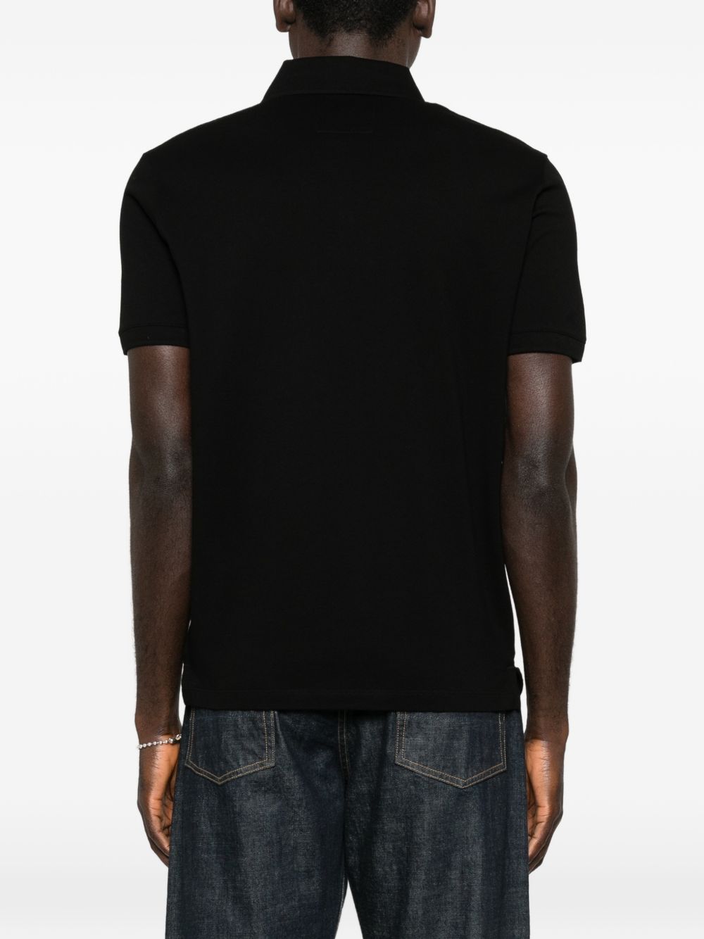 Emporio Armani Essential Piqué Polo met Contrastboord Zwart-thumbmail-2