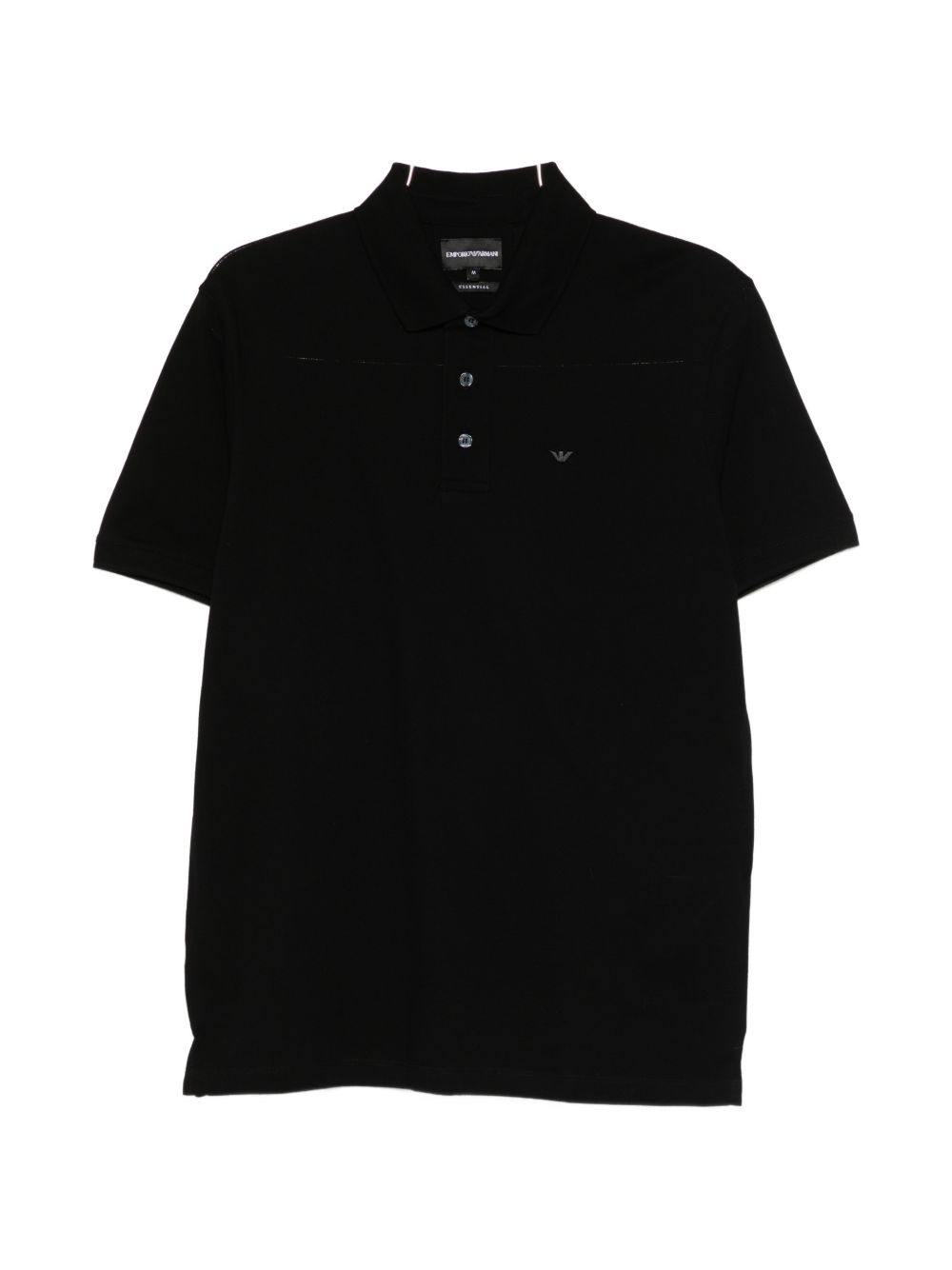 Emporio Armani Essential Piqué Polo met Contrastboord Zwart-thumbmail-1