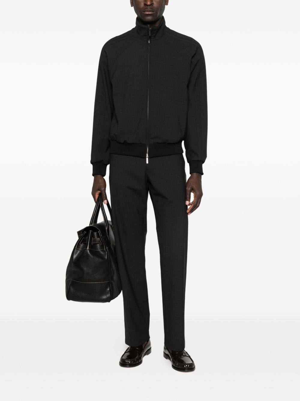 Emporio Armani Icon Broek in Stretch Wollen Canvas Antraciet-thumbmail-2