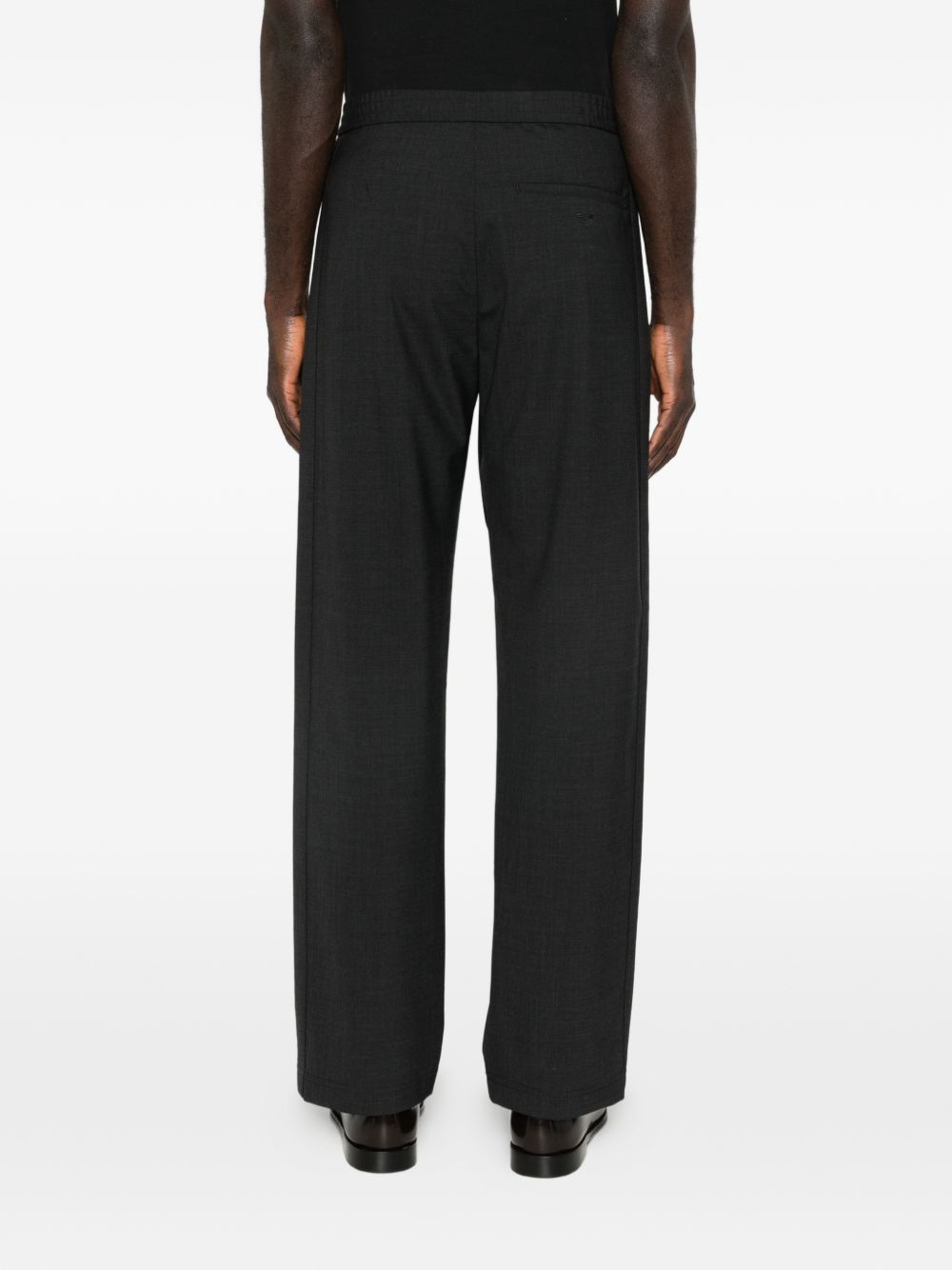 Emporio Armani Icon Broek in Stretch Wollen Canvas Antraciet-thumbmail-3