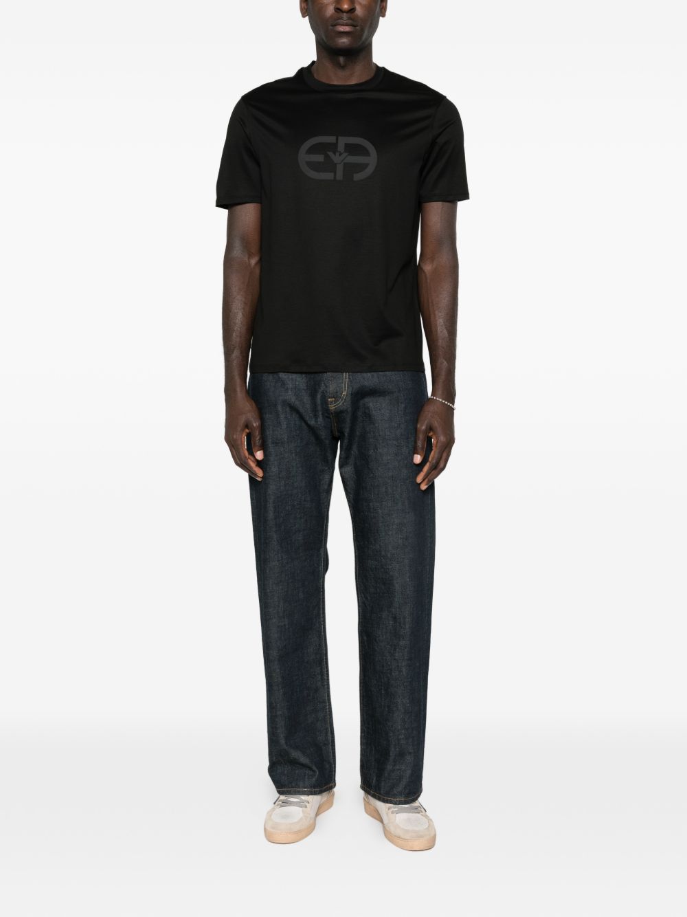 Emporio Armani zwart logo T-shirt, achteraanzicht