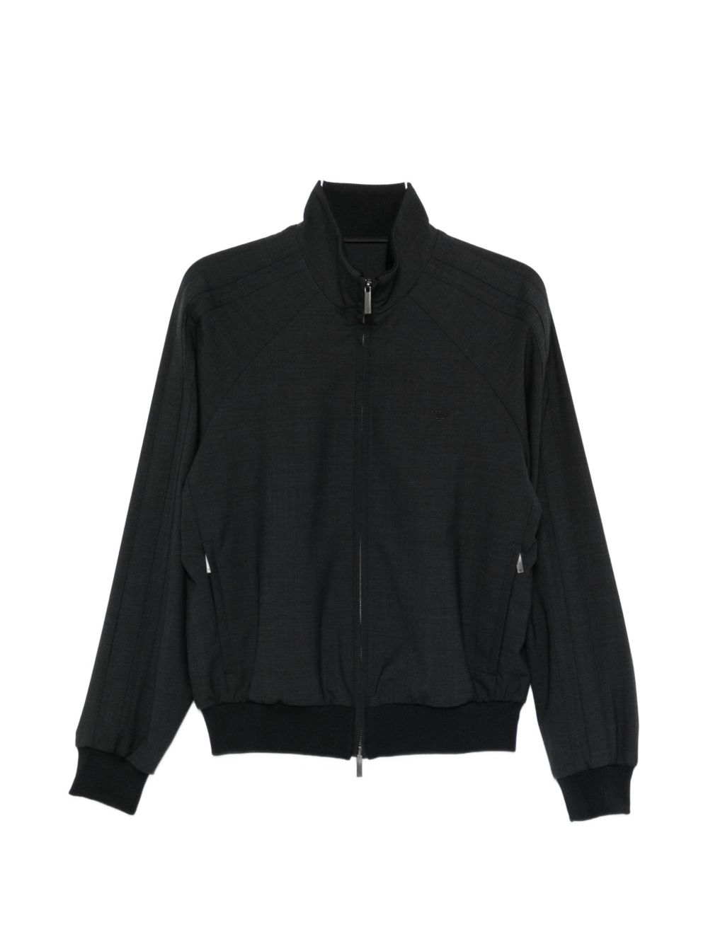 Emporio Armani Icon Blouson in Stretch Wollen Canvas Antraciet Jackets Emporio Armani