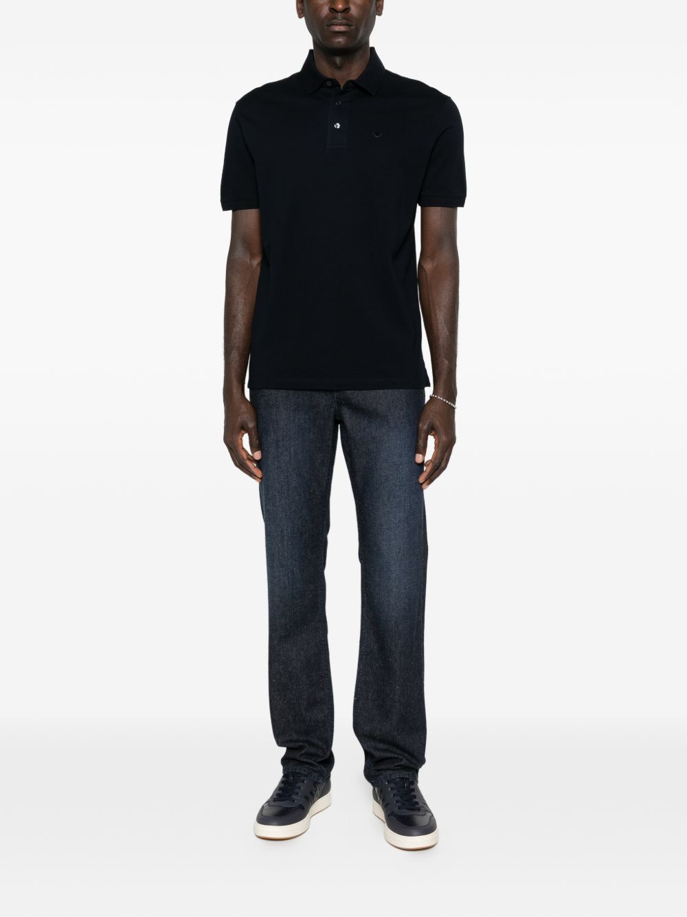 Emporio Armani Eagle Club Pique Jersey Polo Donkerblauw-thumbmail-2