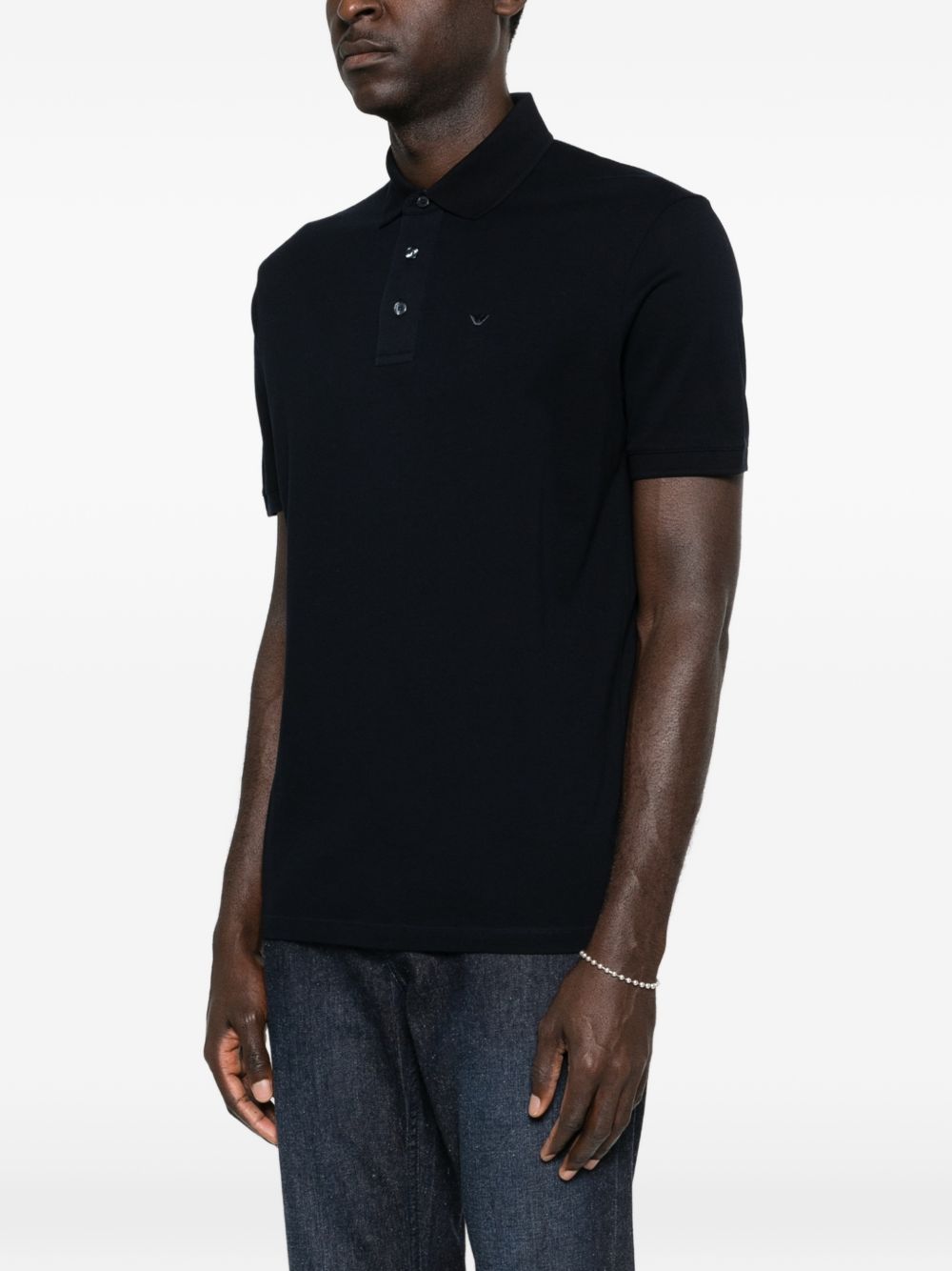 Emporio Armani Eagle Club Pique Jersey Polo Donkerblauw-thumbmail-3