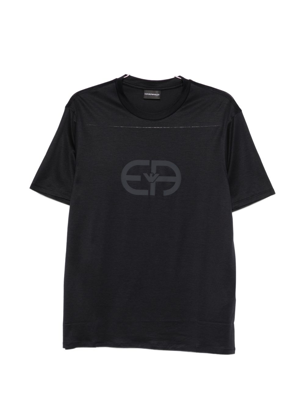 Emporio Armani logo T-shirt in blauw, vooraanzicht