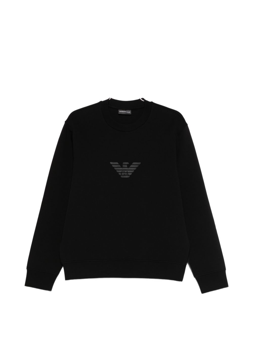 Emporio Armani Eagle Logo Katoenen Crewneck Sweatshirt Zwart Topwear Emporio Armani
