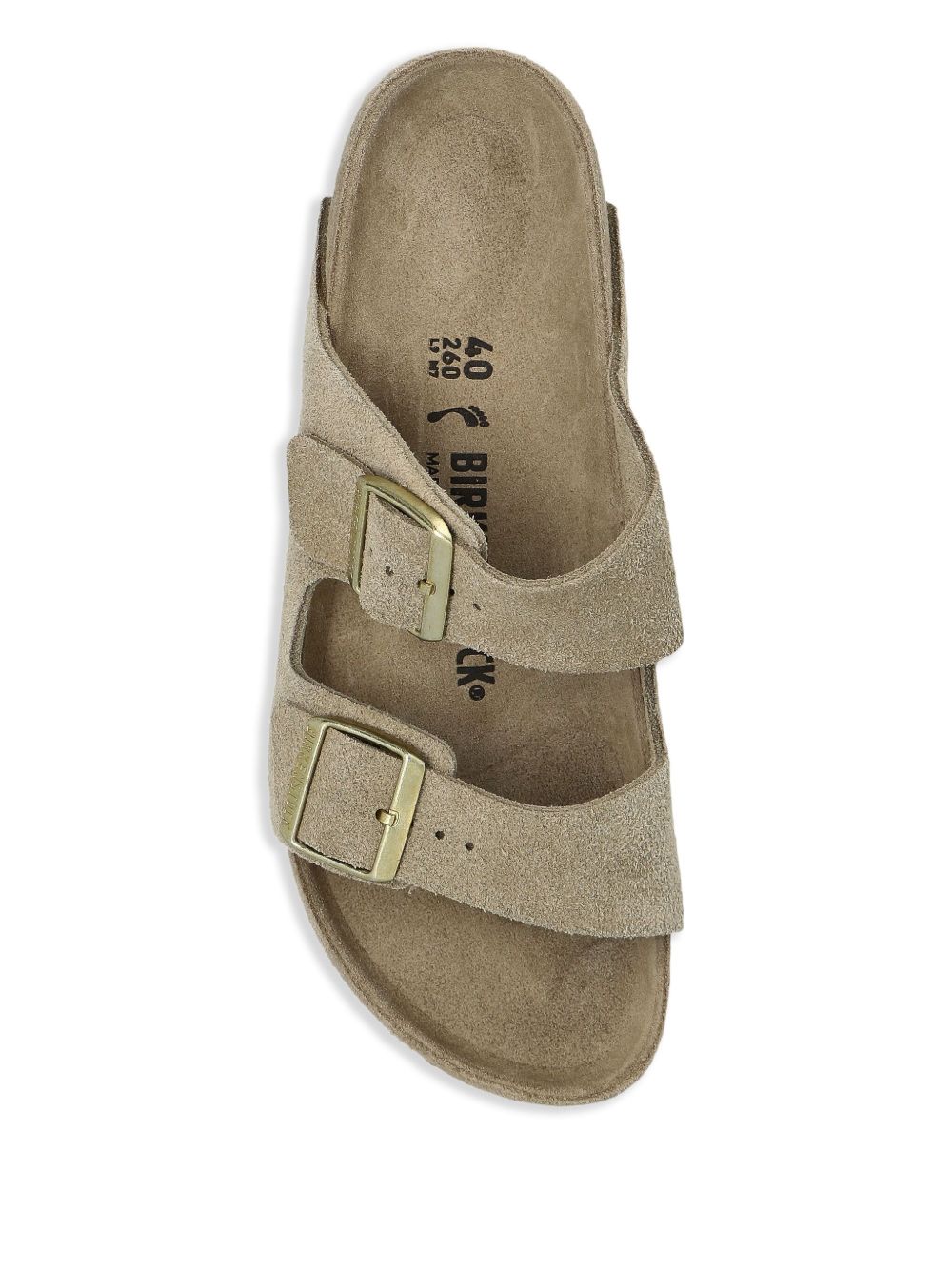 Birkenstock Arizona Cork Footbed Verstelbare Suède Sandalen Grijs Sandals Birkenstock