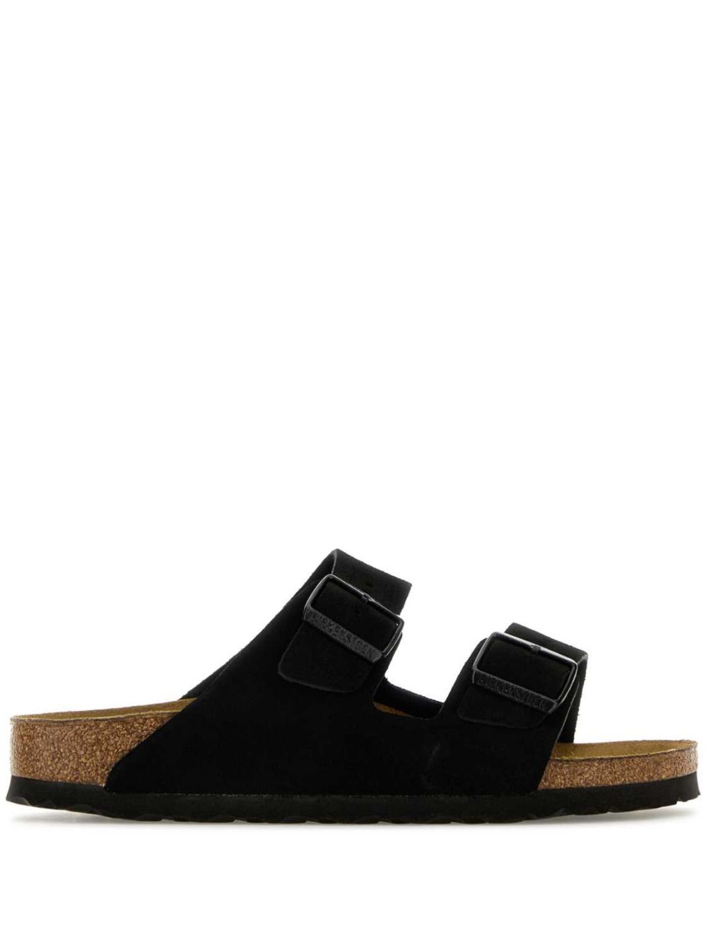 Birkenstock Arizona Suède Sandalen met Kurk Voetbed Zwart Sandals Birkenstock