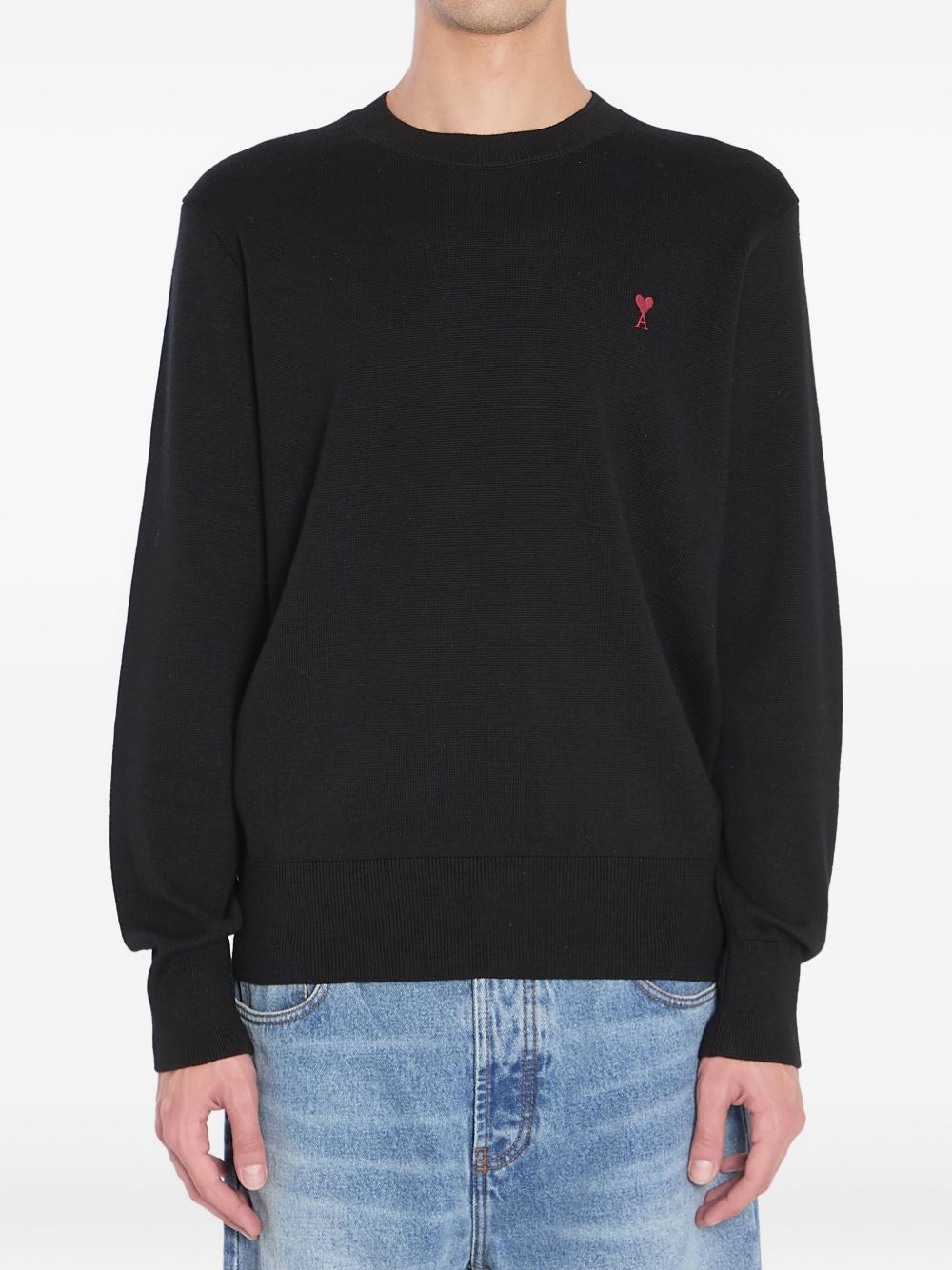 Ami Paris Ami de Coeur Crewneck Sweater Black