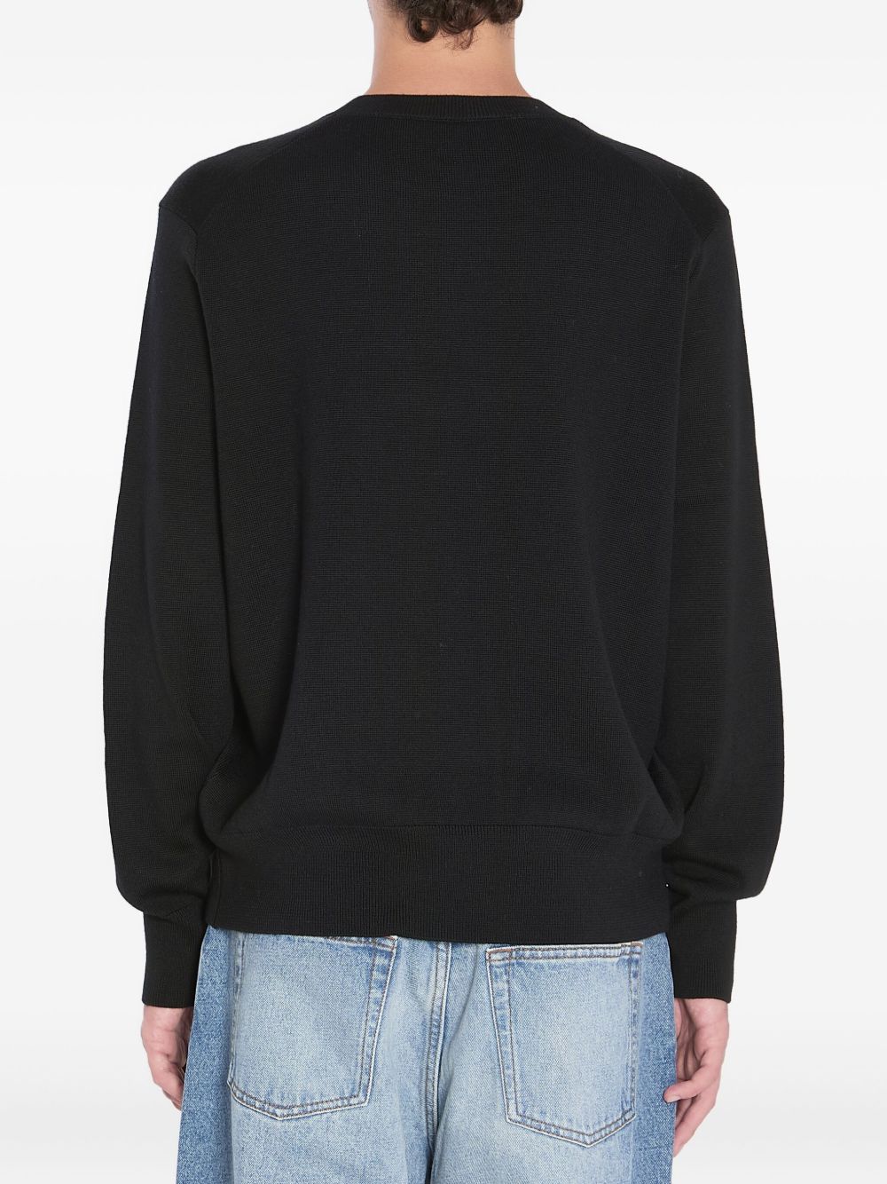 Ami Paris Ami de Coeur Crewneck Sweater Black Topwear Ami Paris