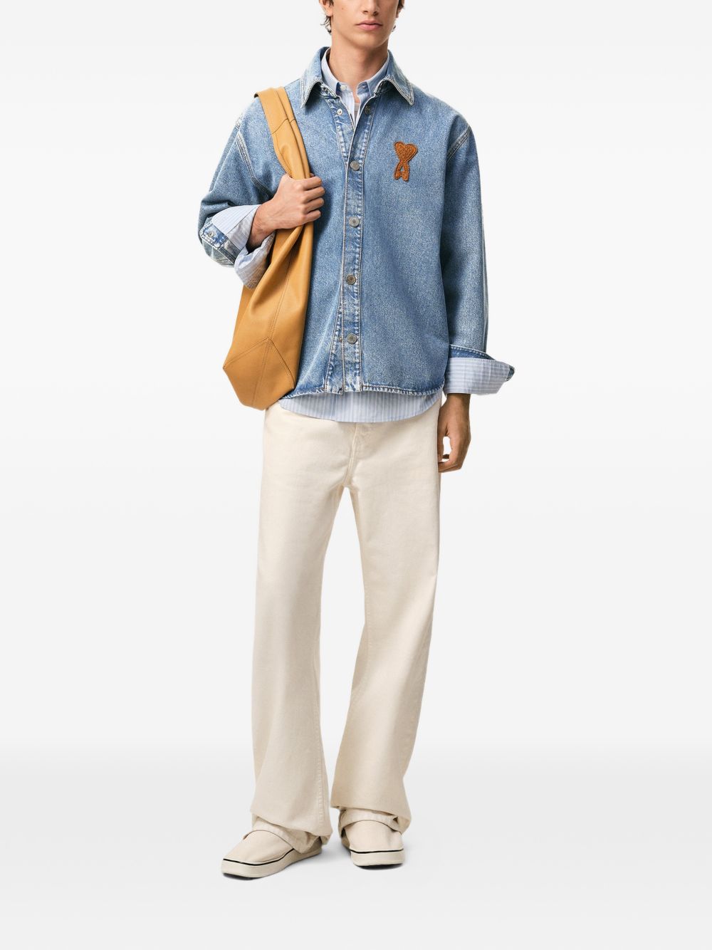 Ami Paris Ami de Coeur Denim Shirt Blue Shirts Ami Paris