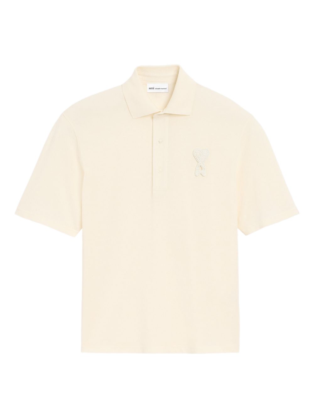 Ami Paris Ami De Coeur Polo Shirt Cream