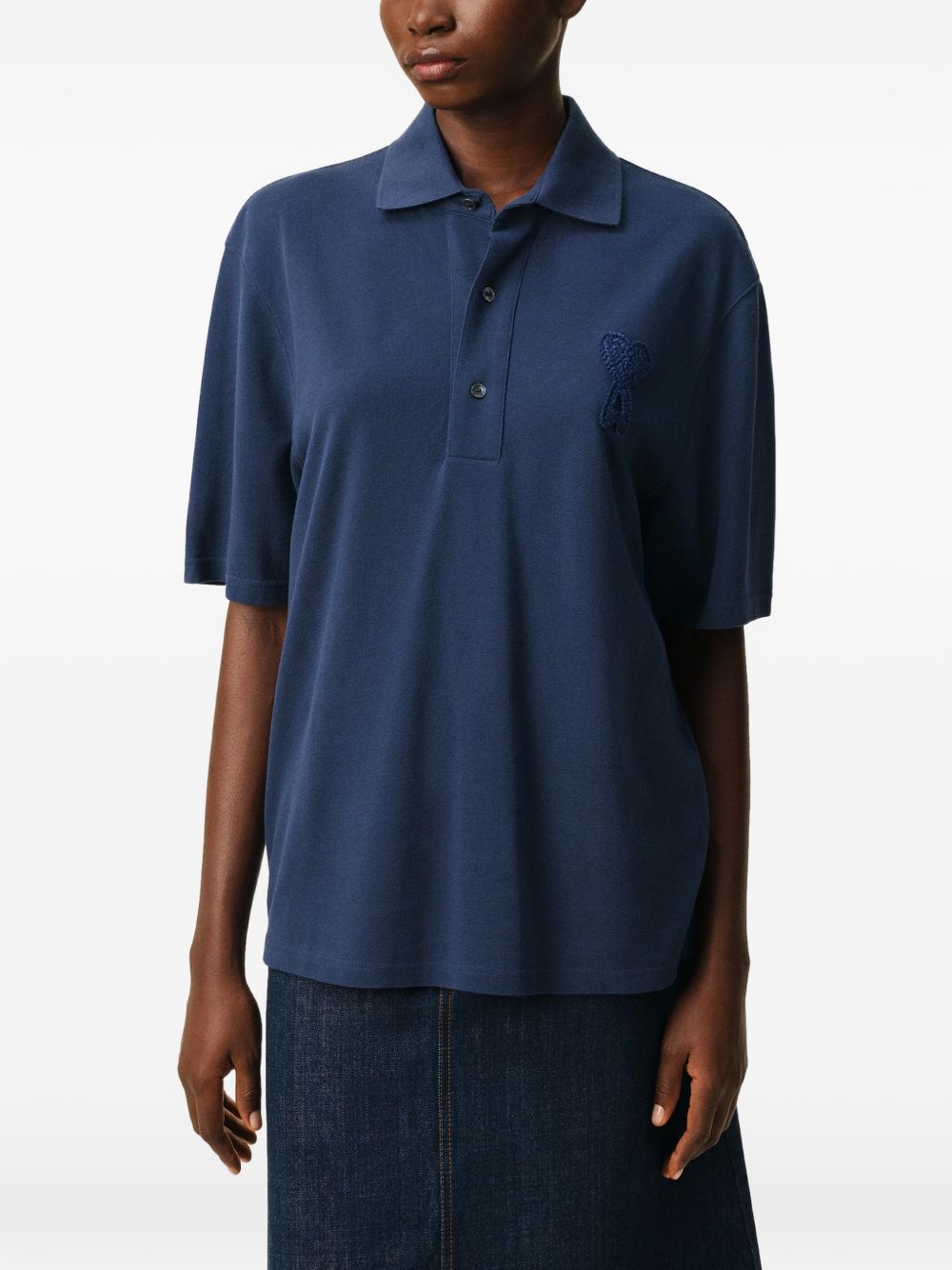 Ami Paris Ami De Coeur Polo Shirt Blue