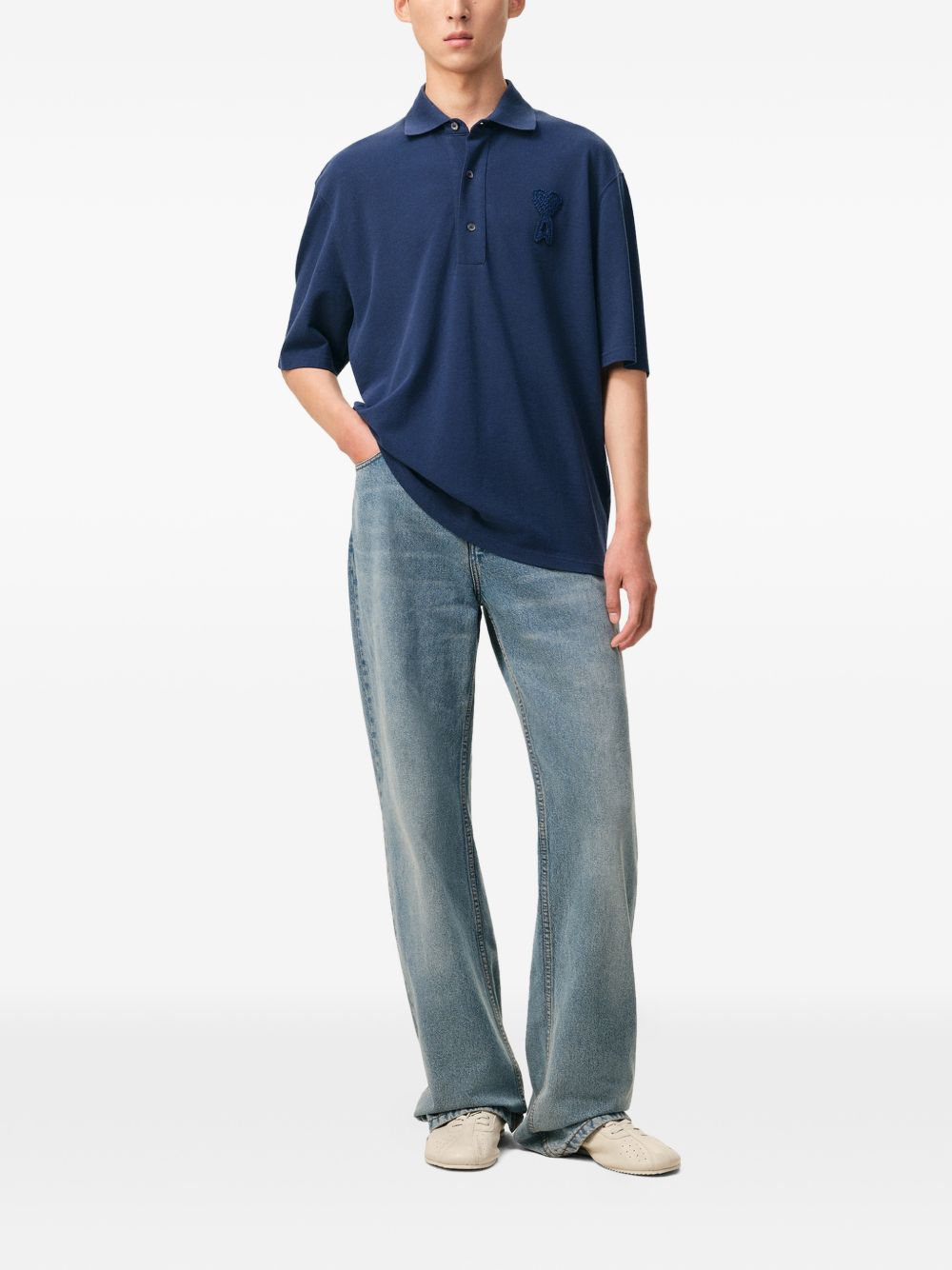 Ami Paris T-shirts and Polos Blue-3