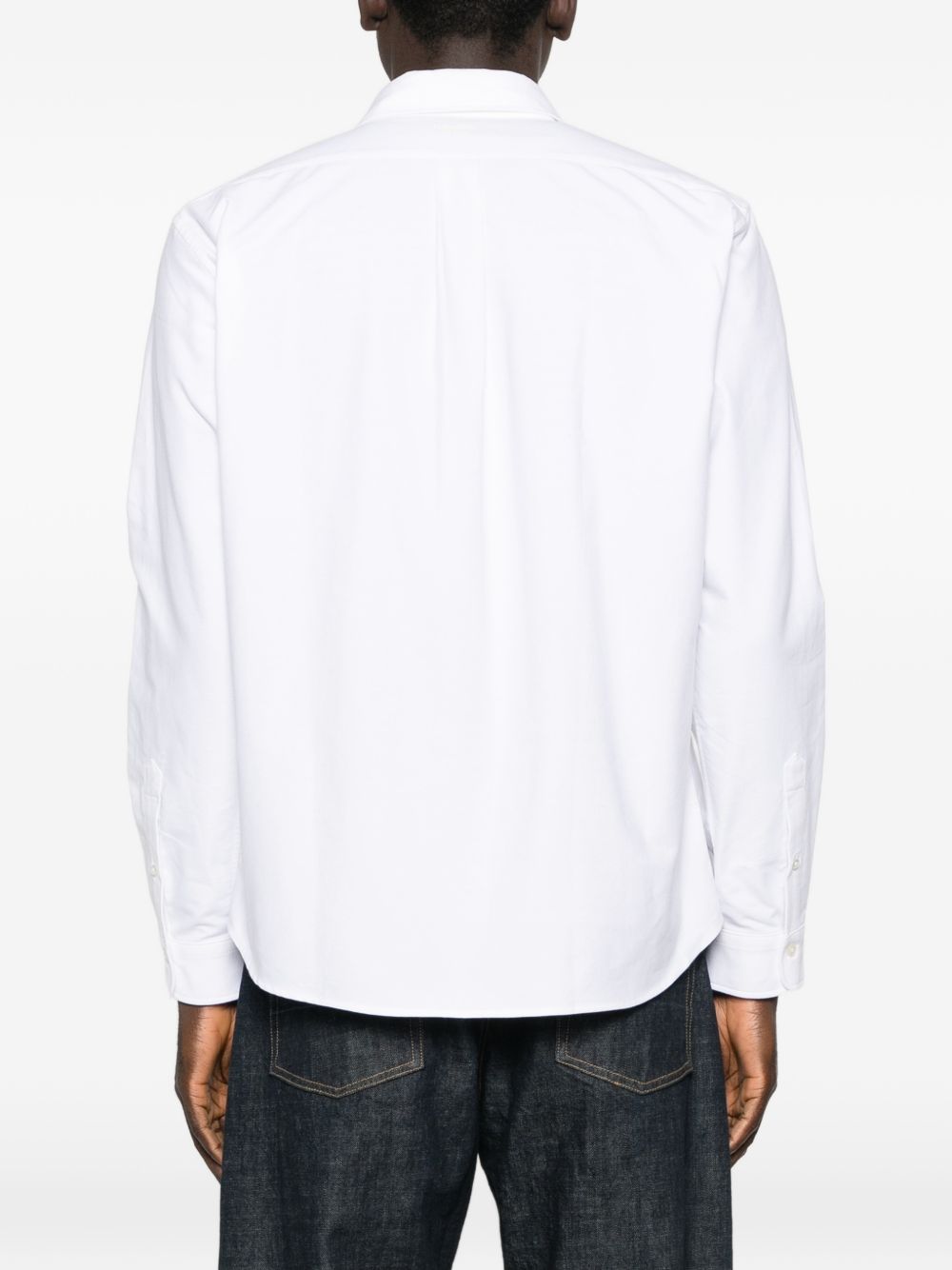 Kenzo Boke Flower Embroidered Casual Shirt in Cotton Poplin White-thumbmail-3