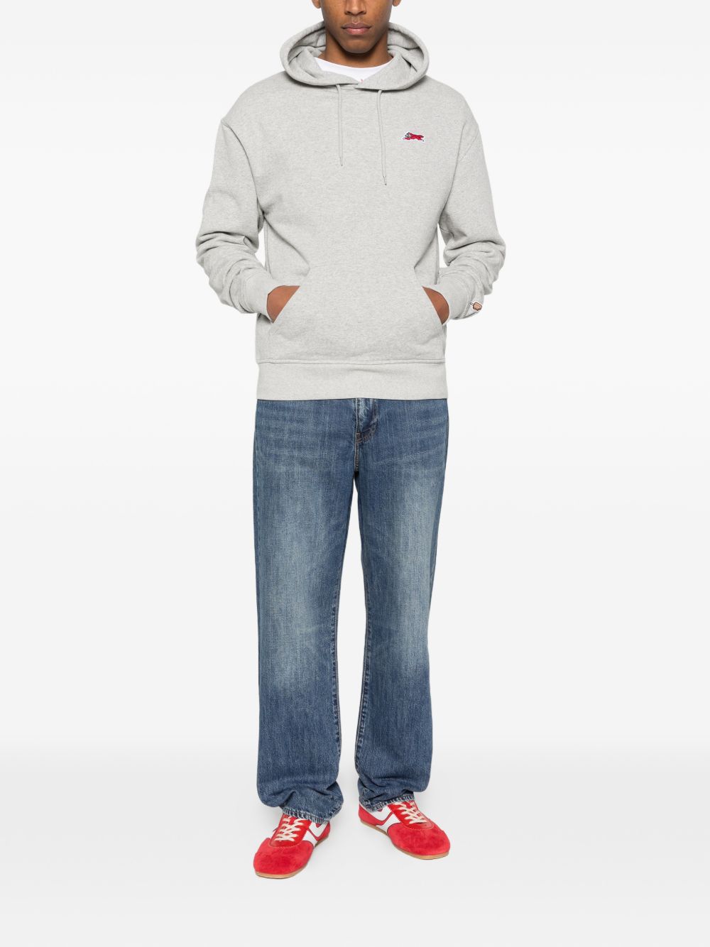 Achteraanzicht van de grijze Icecream hoodie zonder opdruk