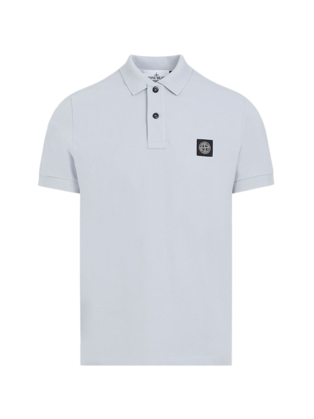 Stone Island Compass Patch Katoenen Piqué Polo Lichtblauw Topwear Stone Island