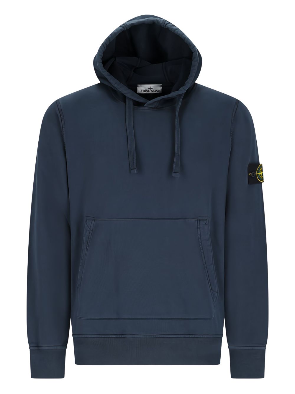 Stone Island Organic Cotton Fleece Hoodie Donkerblauw Topwear Stone Island