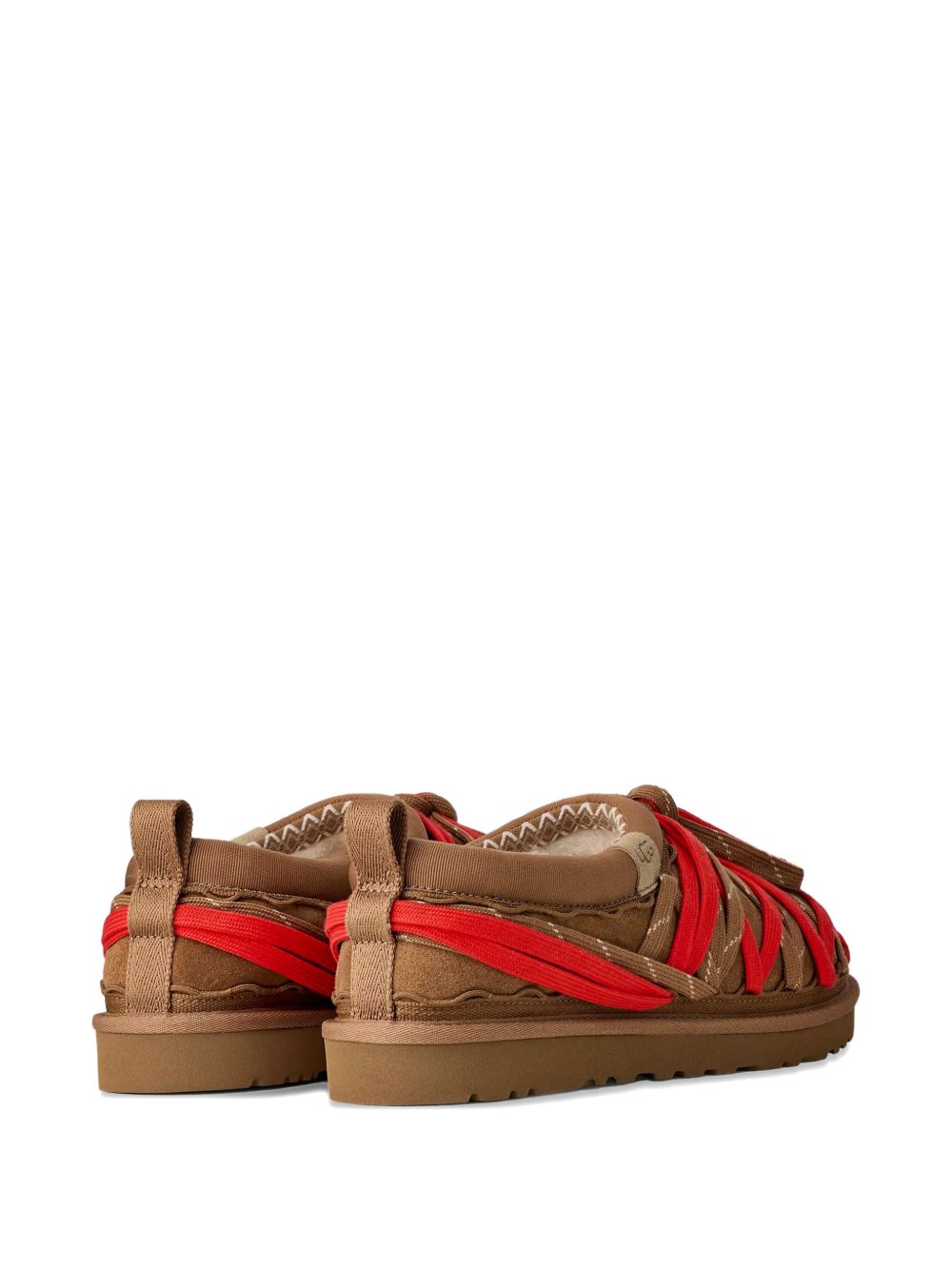 UGG Tasman Lace Suède Slipper met Schapenvel Kastanjebruin Sandals Ugg