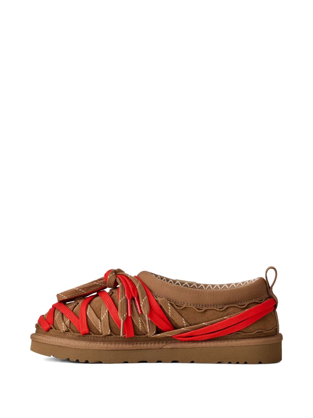 UGG Tasman Lace Suède Slipper met Schapenvel Kastanjebruin Sandals Ugg