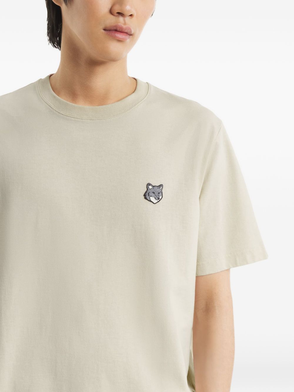 Maison Kitsuné Fox Head Regular T-Shirt Groen Topwear Maison Kitsuné