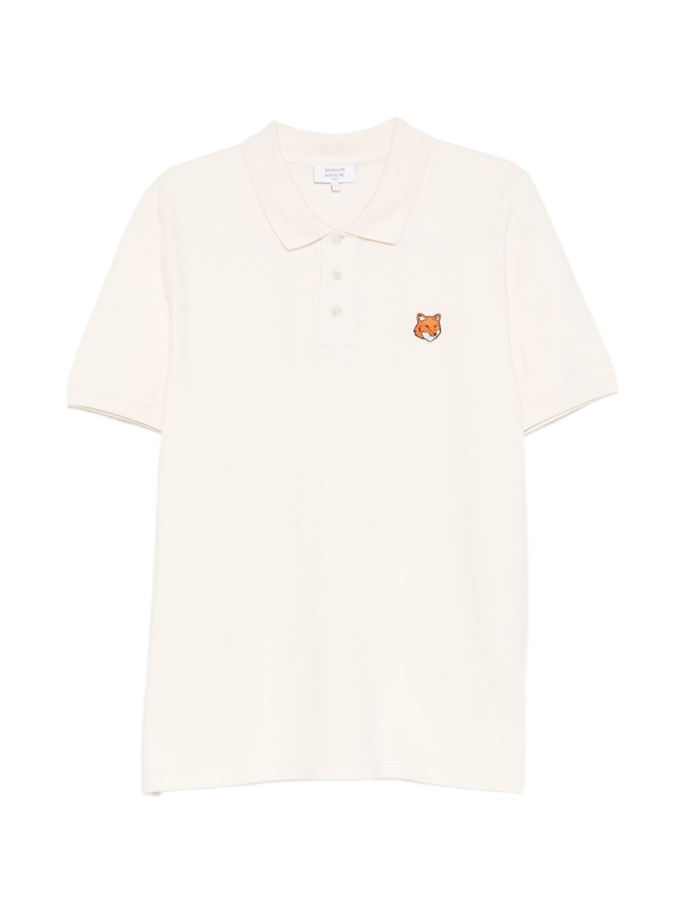 Maison Kitsuné Fox Head Patch Polo Ecru Topwear Maison Kitsuné