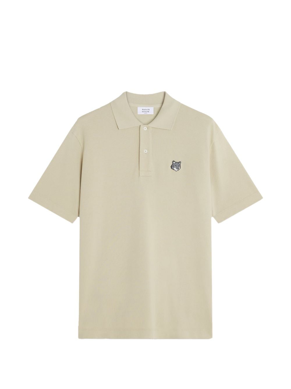 Maison Kitsuné Fox Head Cotton Polo Shirt Light Khaki