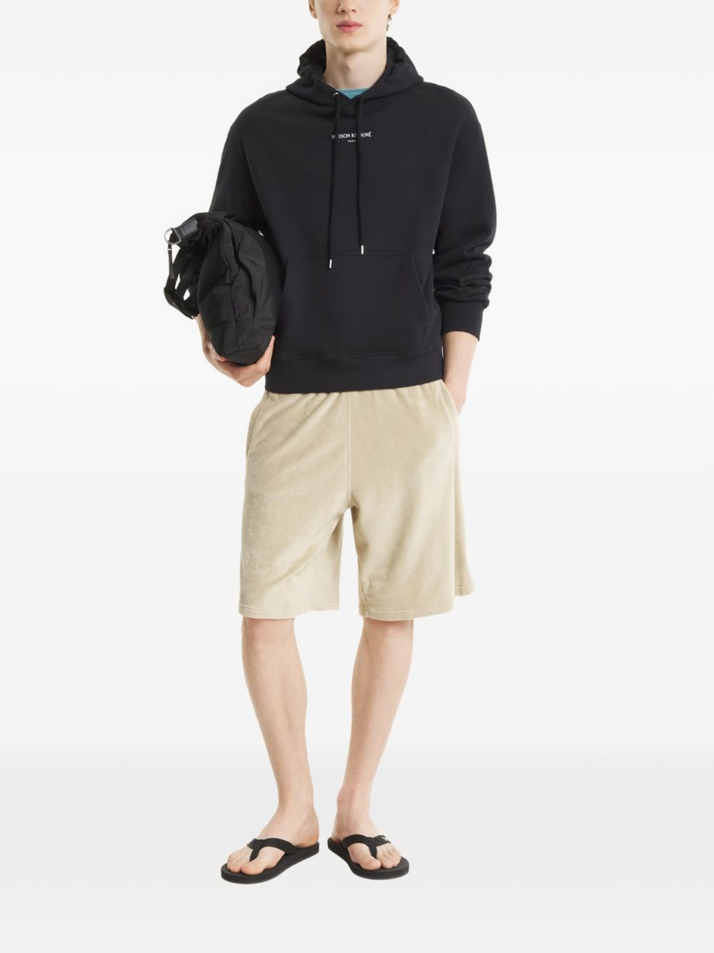 Maison Kitsuné Paris Comfort Hoodie met Logo-Opdruk Zwart Topwear Maison Kitsuné