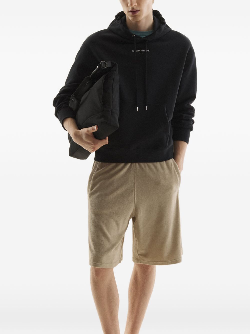 Maison Kitsuné Paris Comfort Hoodie met Logo-Opdruk Zwart Topwear Maison Kitsuné