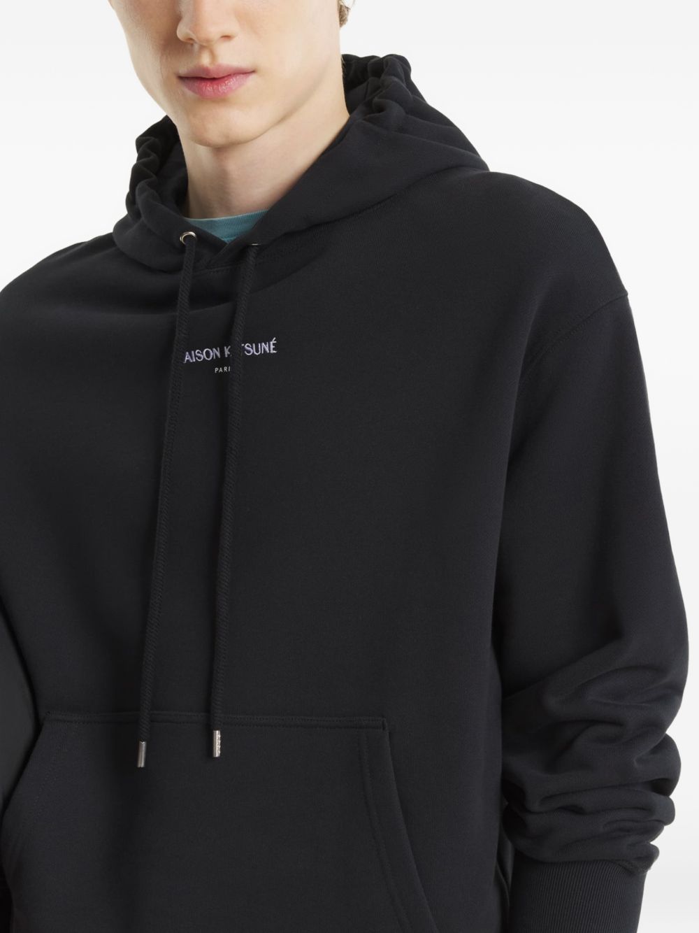 Maison Kitsuné Paris Comfort Hoodie met Logo-Opdruk Zwart Topwear Maison Kitsuné