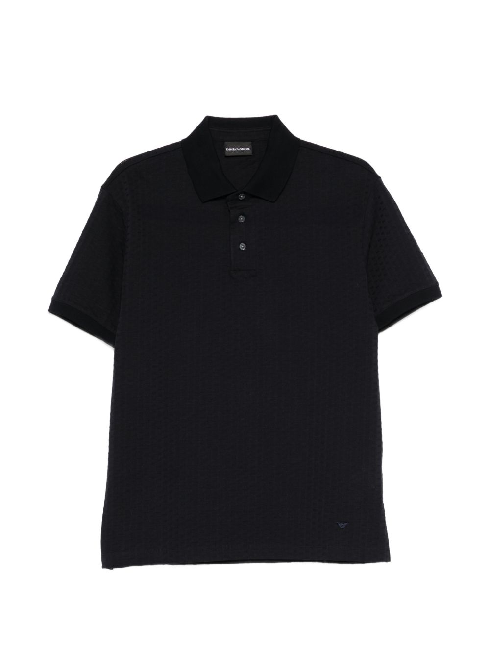 Emporio Armani US Exclusive Jacquard Jersey Polo in Zwart Topwear Emporio Armani