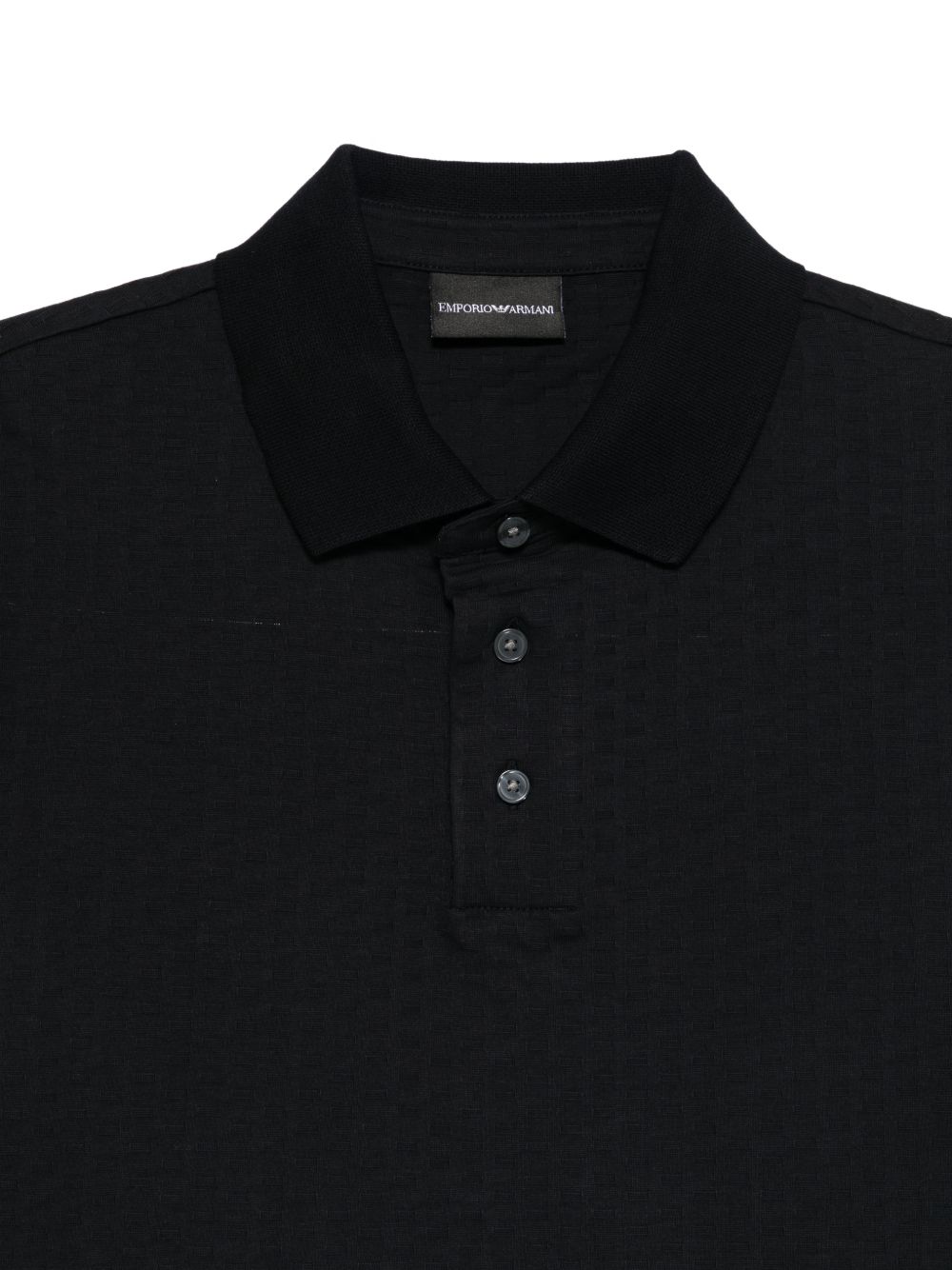 Emporio Armani US Exclusive Jacquard Jersey Polo in Zwart Topwear Emporio Armani