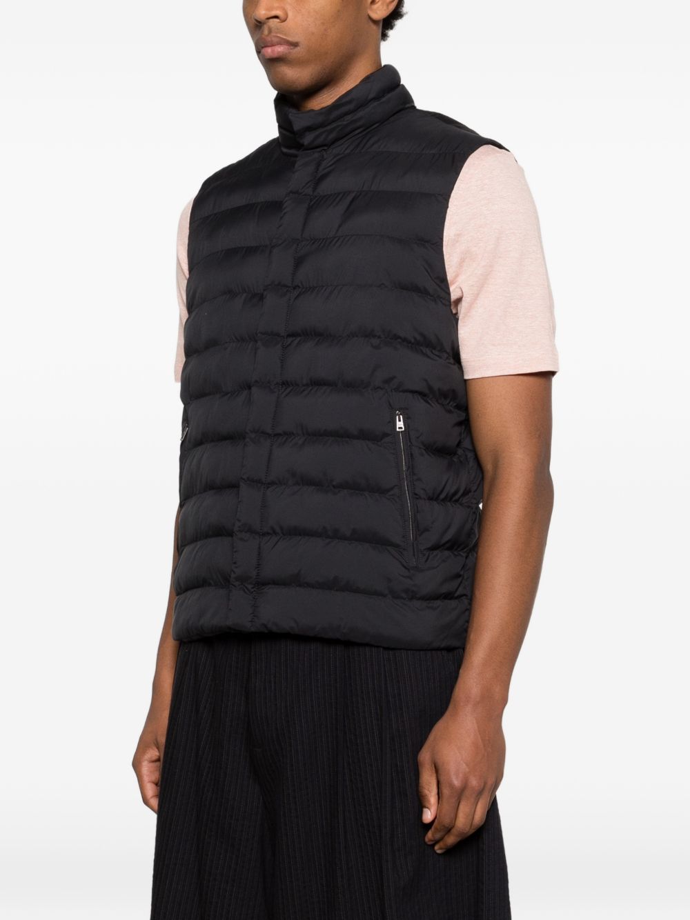 Herno Stand Collar Donsbodywarmer Zwart Vests HERNO
