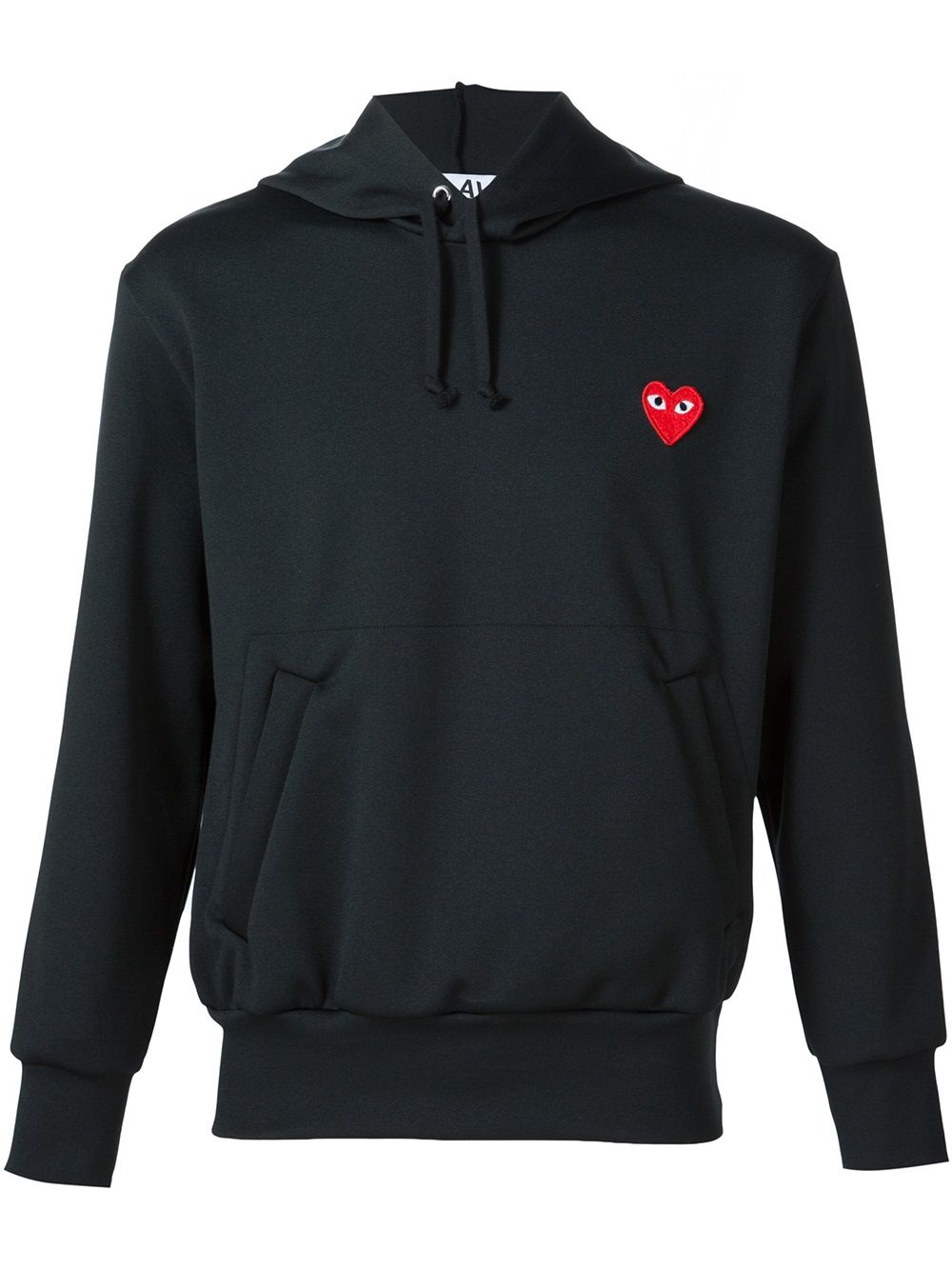 Comme des Garçons Play Tech Fabric Hoodie Zwart Topwear Comme Des Garcons