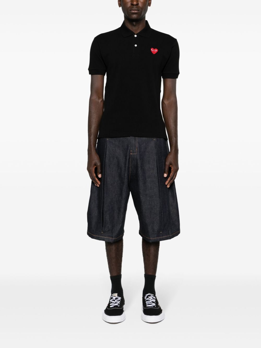 Comme des Garcons PLAY poloshirt in zwart, achteraanzicht