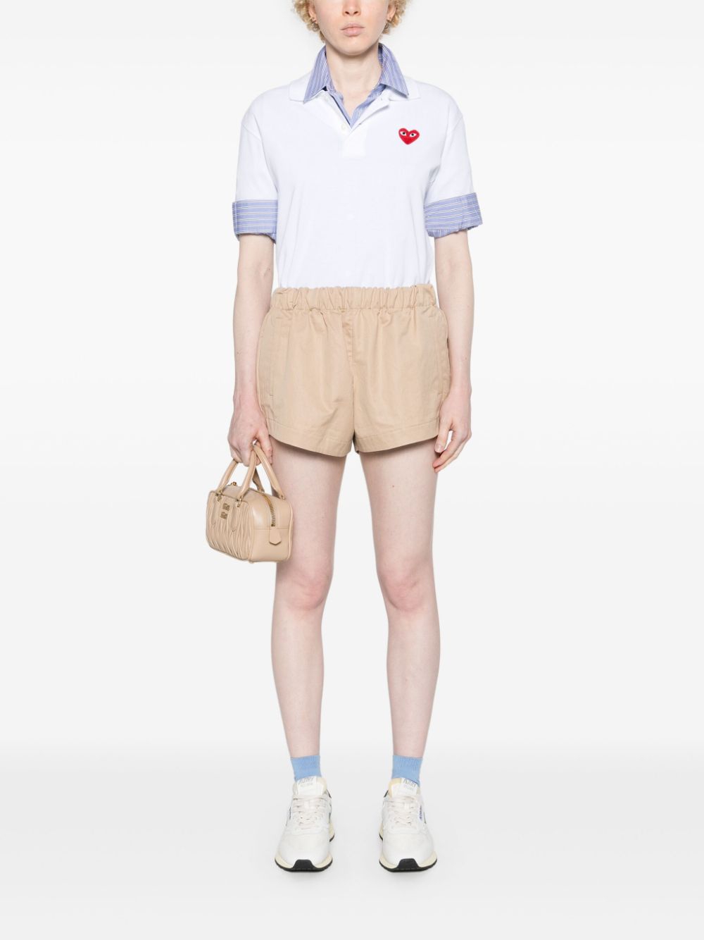 Comme des Garçons PLAY Katoenen Piqué Polo met Hartlogo Wit Topwear Comme Des Garcons
